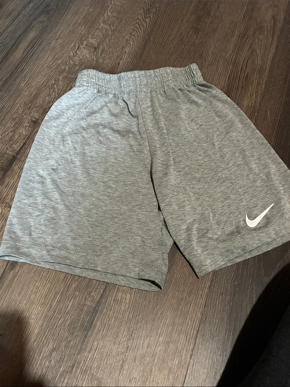 Nike Grey Kids Athletic Shorts with White Swoosh